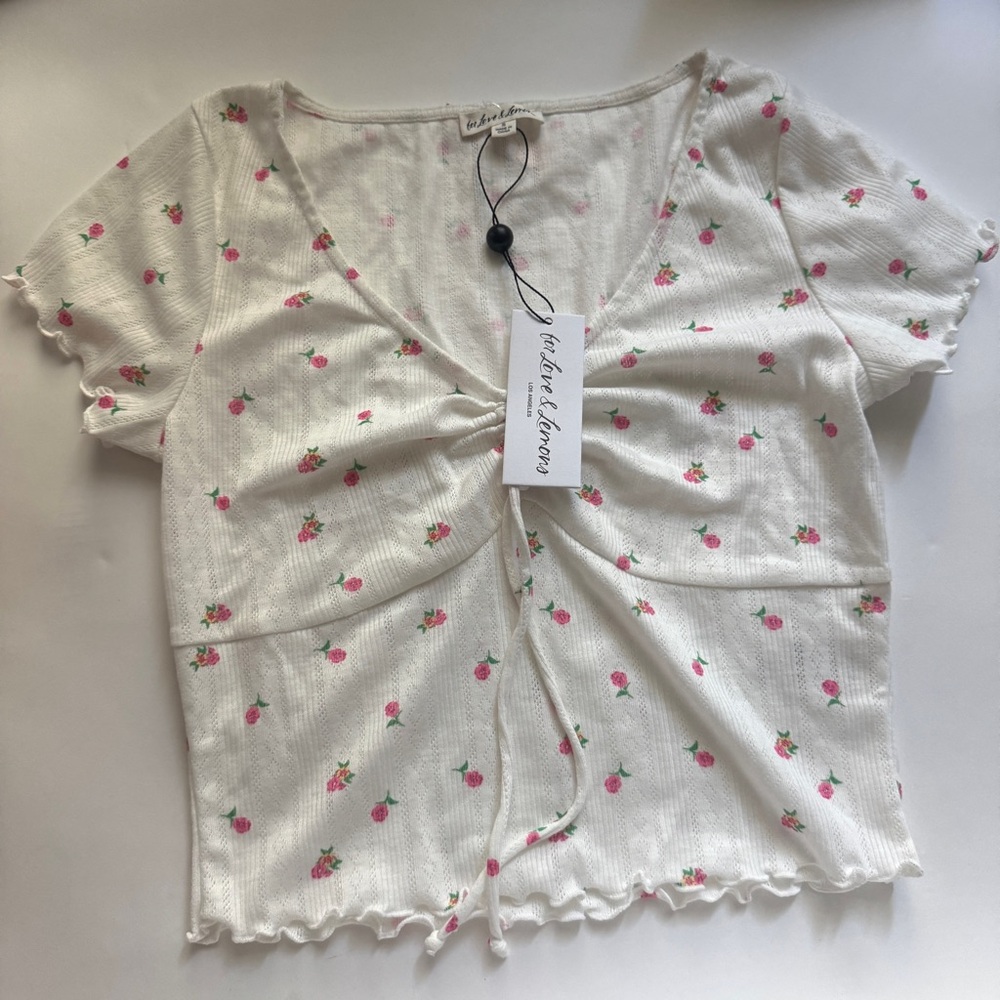 For Love & Lemons Blossom Pointelle Top